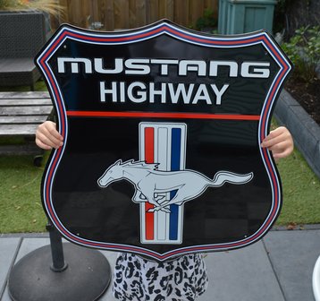 Blikken Mustang highway bord XXL
