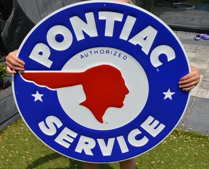 blikken Pontiac service bord XXL