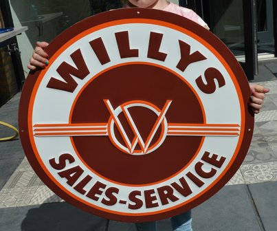 blikken Willys sales-service bord XXL