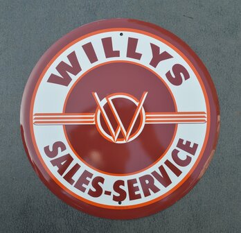 blikken Willys sales-service bord 