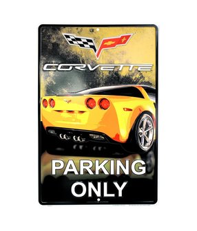 blikken Corvette C6 parking only bord