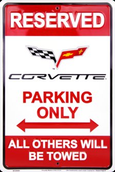 blikken Corvette parking only bord small