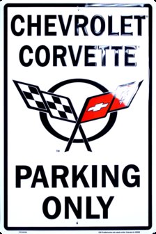 blikken Corvette parking only bord
