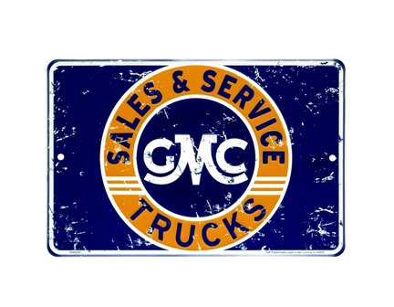 blikken GMC trucks sales and service bord