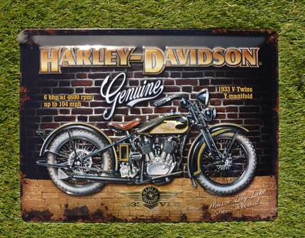 blikken Harley Davidson 1933 V twins bord 