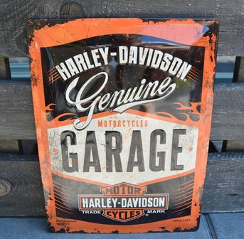 blikken Harley garage bord 
