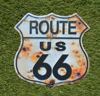 Route 66 roestig bord
