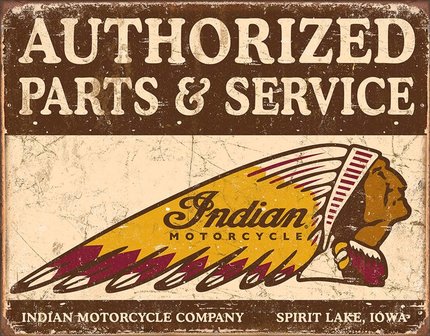 blikken Indian parts and service bord no2