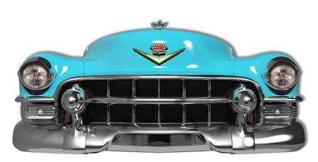metalen Cadillac El Dorado front bord (blauw)