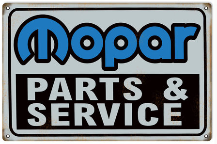 metalen Mopar parts &amp; service bord