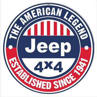 metalen Jeep American legend bord 