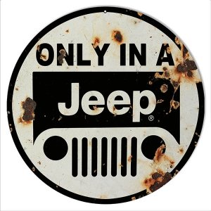 metalen only in a Jeep bord