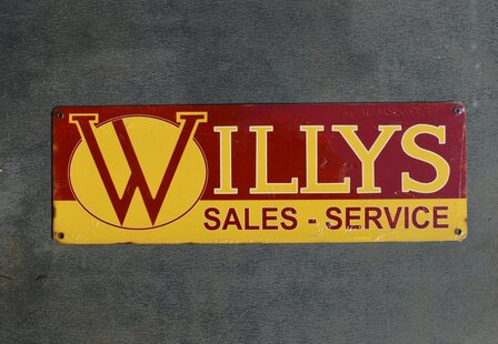 metalen Willys sales-service bord 