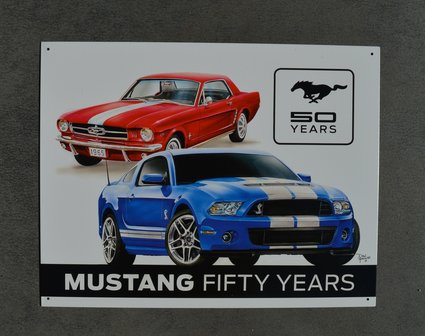 blikken Mustang 50 years bord