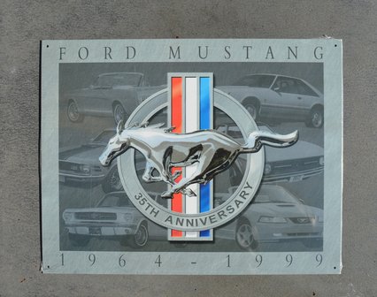 blikken Mustang 35th anniversary bord