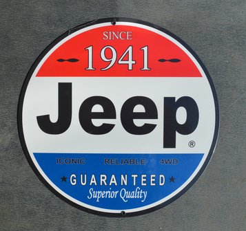 metalen Jeep since 1941 bord