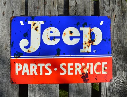 metalen Jeep parts service bord [rusty look]