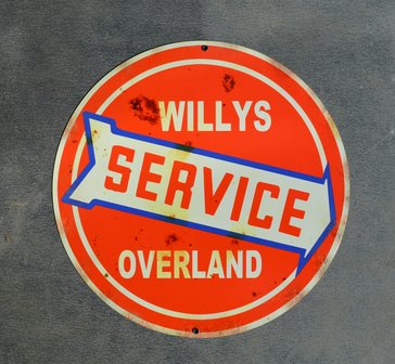 metalen Willys overland service bord