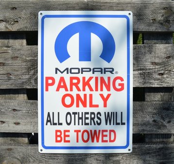metalen Mopar parking only bord