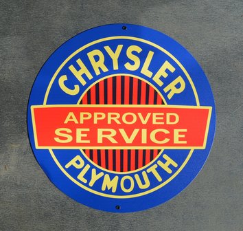metalen Chrysler Plymouth service bord 
