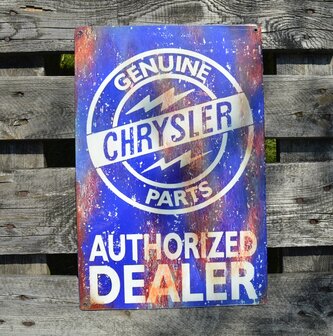 metalen Chrysler dealer bord [rusty look]