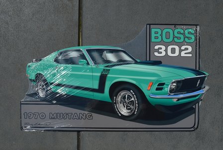 metalen Ford Mustang Boss 302 bord (groen)