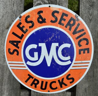 metalen GMC sales and service &#039;roestig&#039; bord