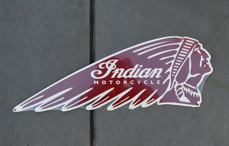 metalen Indian logo rood-wit bord 