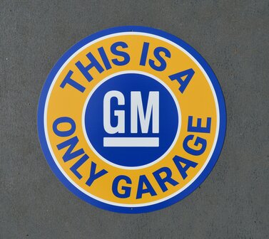 metalen GM garage only rond bord&nbsp;