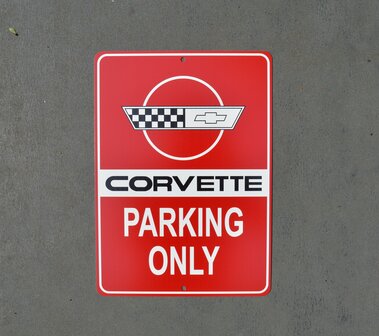 metalen Corvette parking only bord&nbsp;(red)