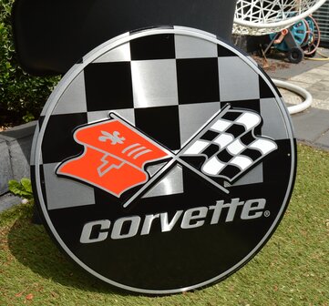 blikken Chevrolet Corvette racing bord XXL