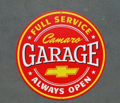 metalen Camaro garage full service rond bord&nbsp;