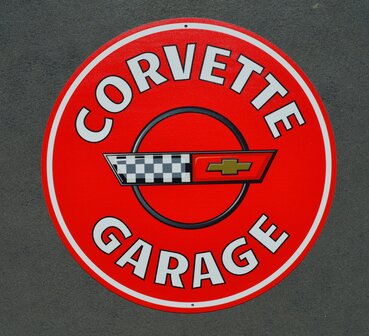 metalen Corvette garage C4 rood bord&nbsp;
