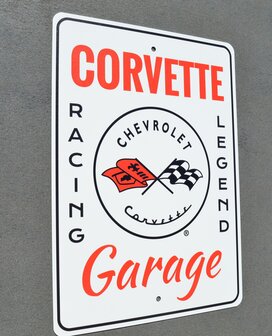 metalen Corvette racing legend bord