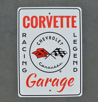metalen Corvette racing legend bord