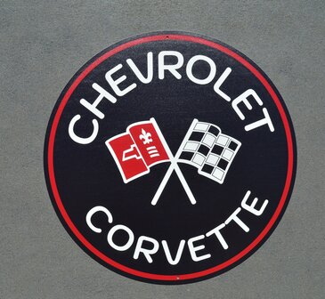 metalen Chevrolet Corvette rond bord&nbsp;