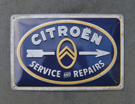 blikken Citroen service &amp; repairs bord 20x30cm