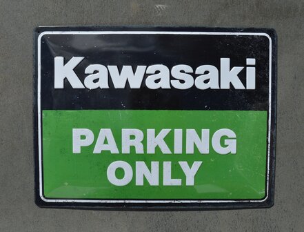 blikken Kawasaki parking only bord 