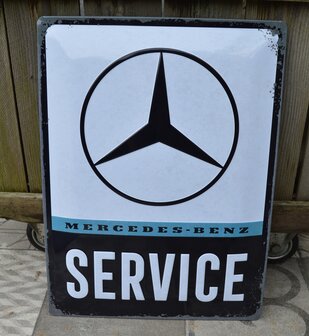 blikken Mercedes service bord wit