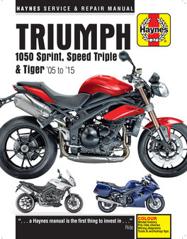 Triumph 1050 Sprint ST, Speed Triple &amp; Tiger [2005-2015] Haynes boek