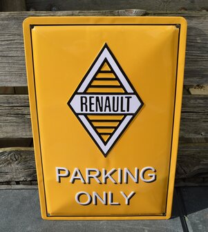blikken Renault parking only bord 20x30cm
