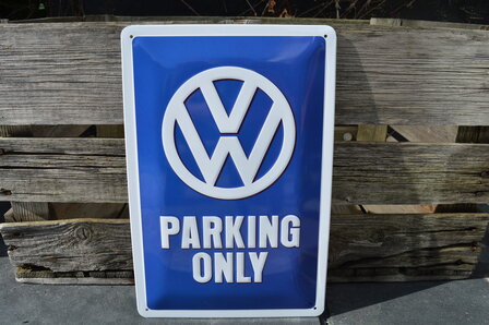 blikken Volkswagen parking only bord 20x30cm