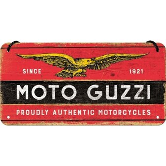 blikken Moto Guzzi logo bord 10x20cm