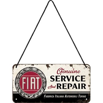 blikken Fiat service &amp; repair bord 10x20cm