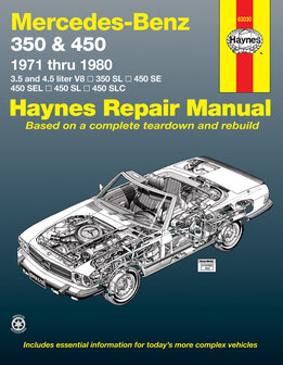 Mercedes SL 350 450 SE SEL SLC 1971-1980 Haynes boek