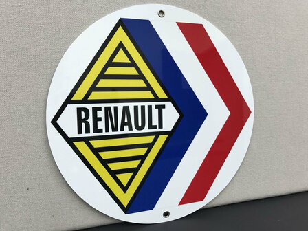 blikken Renault bord rond