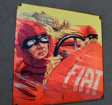 metalen Fiat race car bord