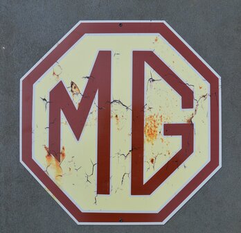 metalen MG rusty look bord