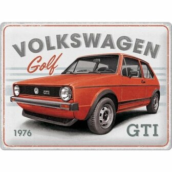 blikken Volkswagen Golf GTI bord 