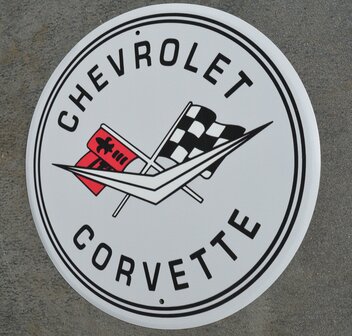 blikken Chevrolet Corvette (grijs) bord 